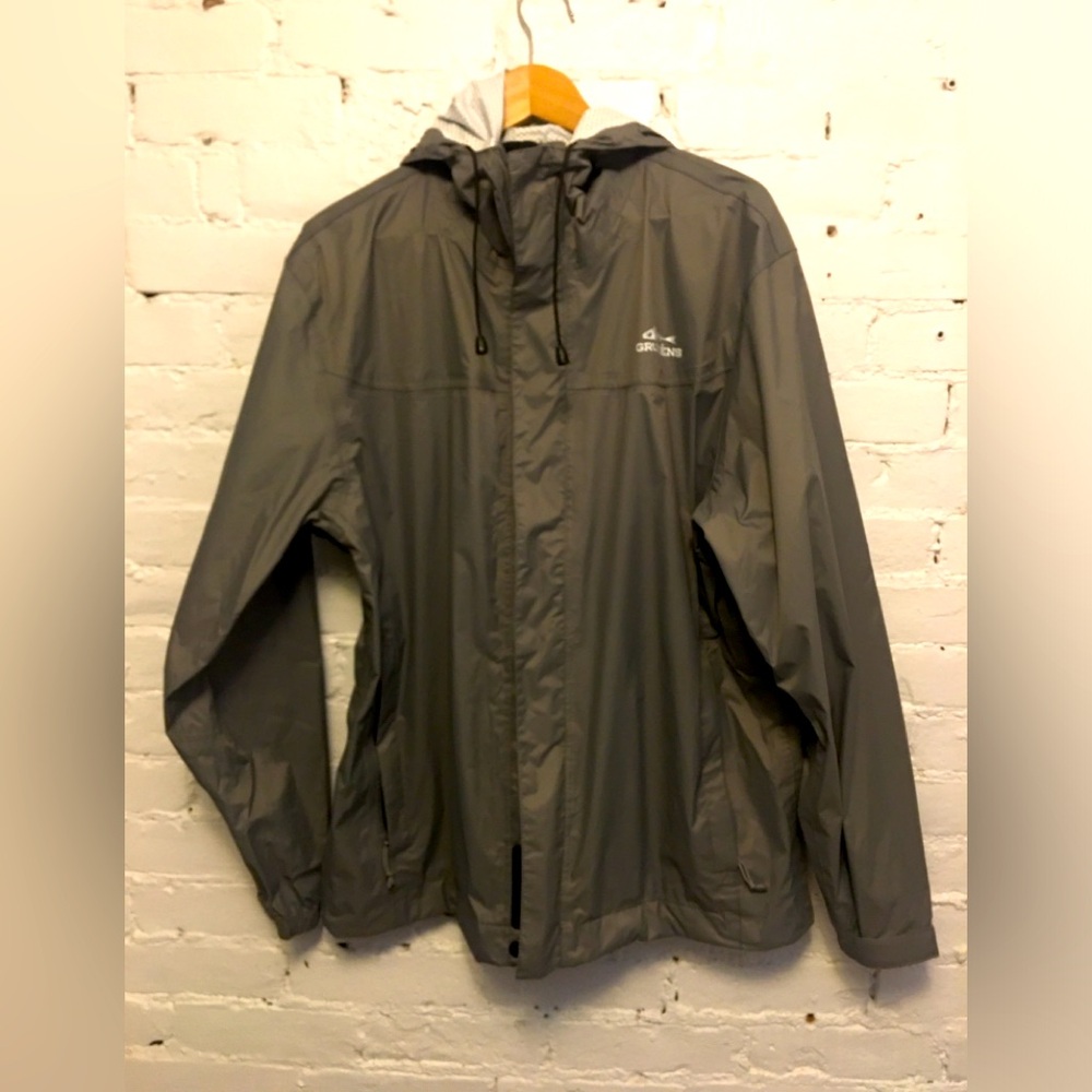 Grundens weather watch hooded fishing jacket green size large